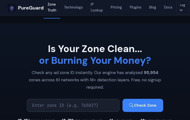 Zone Truth - free ad zone checker by PureGuard